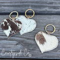 Cowhide Heart Keychain