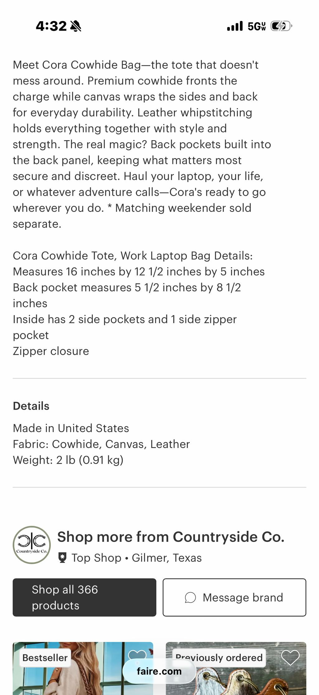 Cowhide Backpack