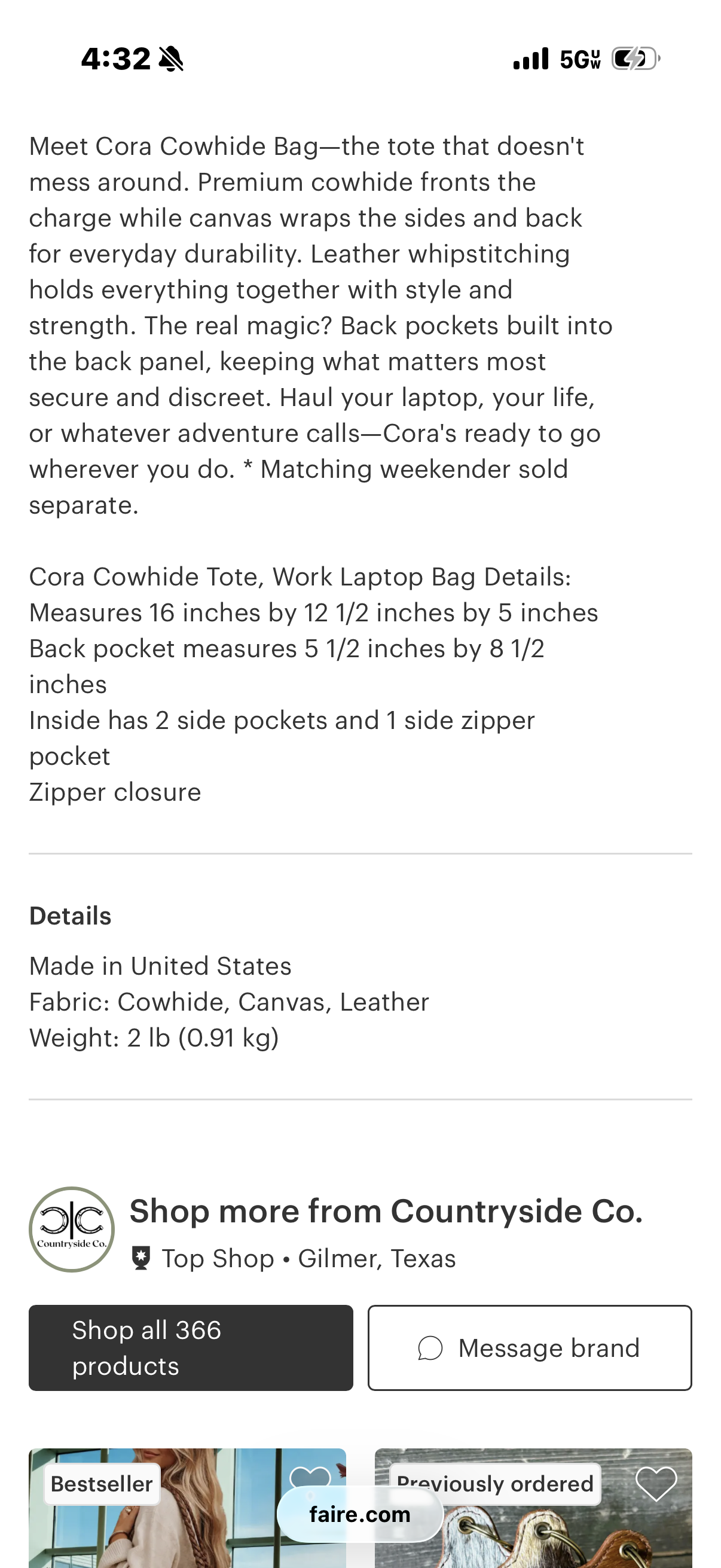 Cowhide Backpack